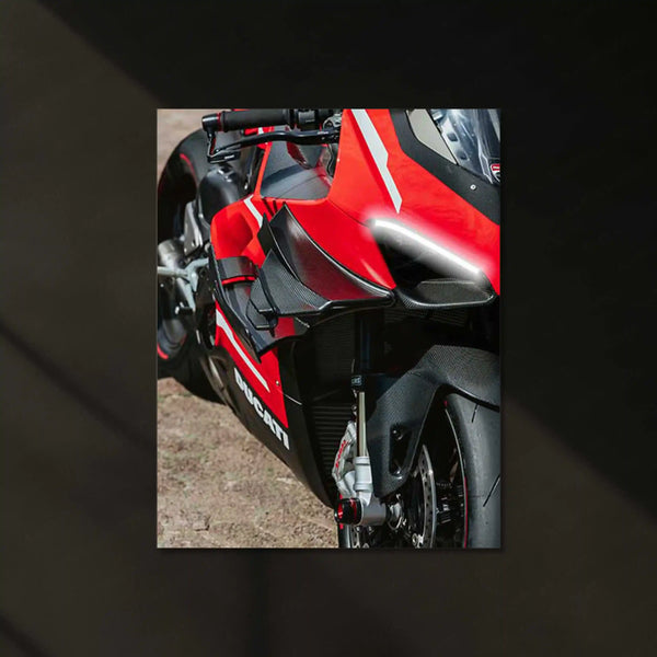 Ducati Panigale V4 Neon LED Metal Frame | Redline Superbike Wall Poster | High-Speed Glow Art 02