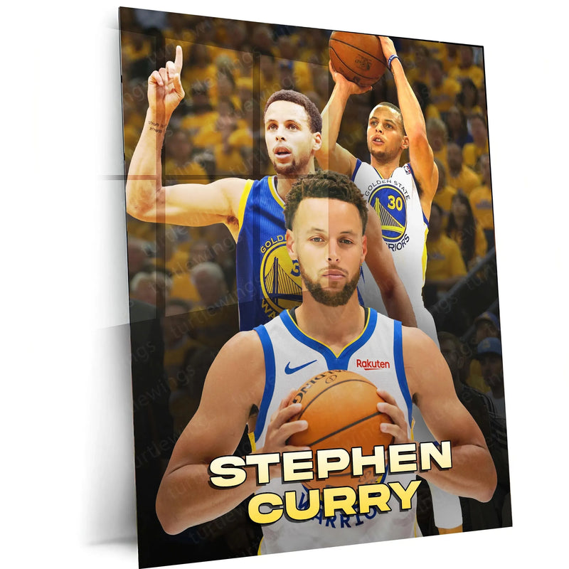 Stephen Curry Metal Poster – Legendary Basketball Icon Wall Art - TURTLEWINGS