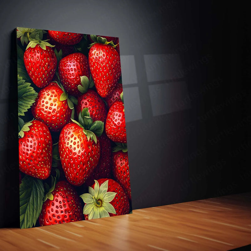 Urban Aesthetic Metal Poster | Strawberry Art Metal Poster – Sweet & Stylish Decor - TURTLEWINGS