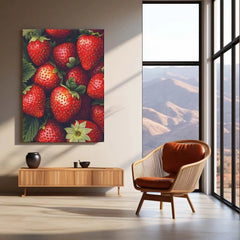 Urban Aesthetic Metal Poster | Strawberry Art Metal Poster – Sweet & Stylish Decor - TURTLEWINGS