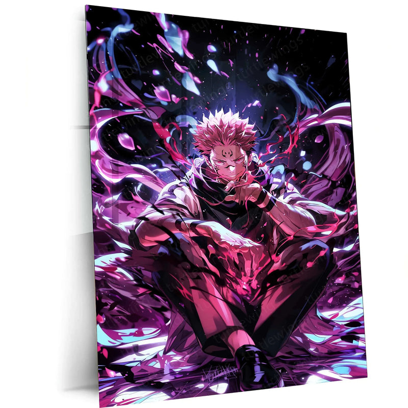 Sukuna Metal Poster – King of Curses | Jujutsu Kaisen Wall Art | Dark Power Decor 2 - TURTLEWINGS