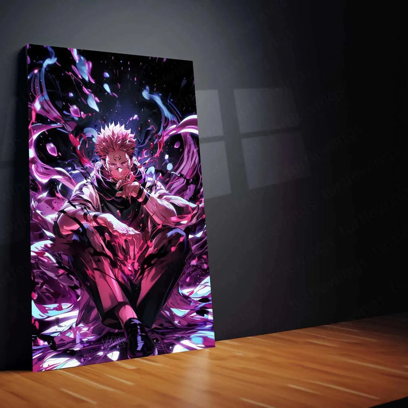 Sukuna Metal Poster – King of Curses | Jujutsu Kaisen Wall Art | Dark Power Decor 2 - TURTLEWINGS