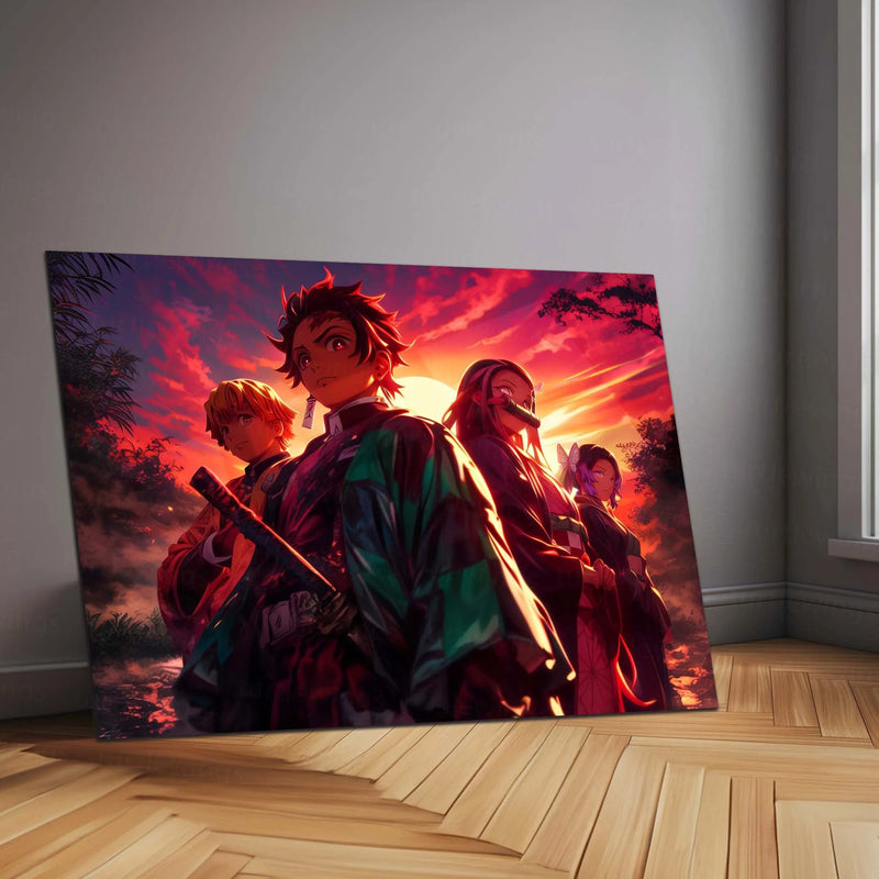 Anime Metal Poster | Demon Slayer Anime Wall Art | Sibling Bond Aesthetic - TURTLEWINGS