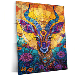 Vibrant Wildlife Elegance | Antelope Metal Poster | Nature-Inspired Wall Art - TURTLEWINGS