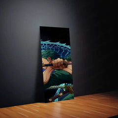 Tanjiro Metal Poster Set of 5 – Split Wall Art | Demon Slayer Water Breathing Edition | Anime Metal Frame Collection