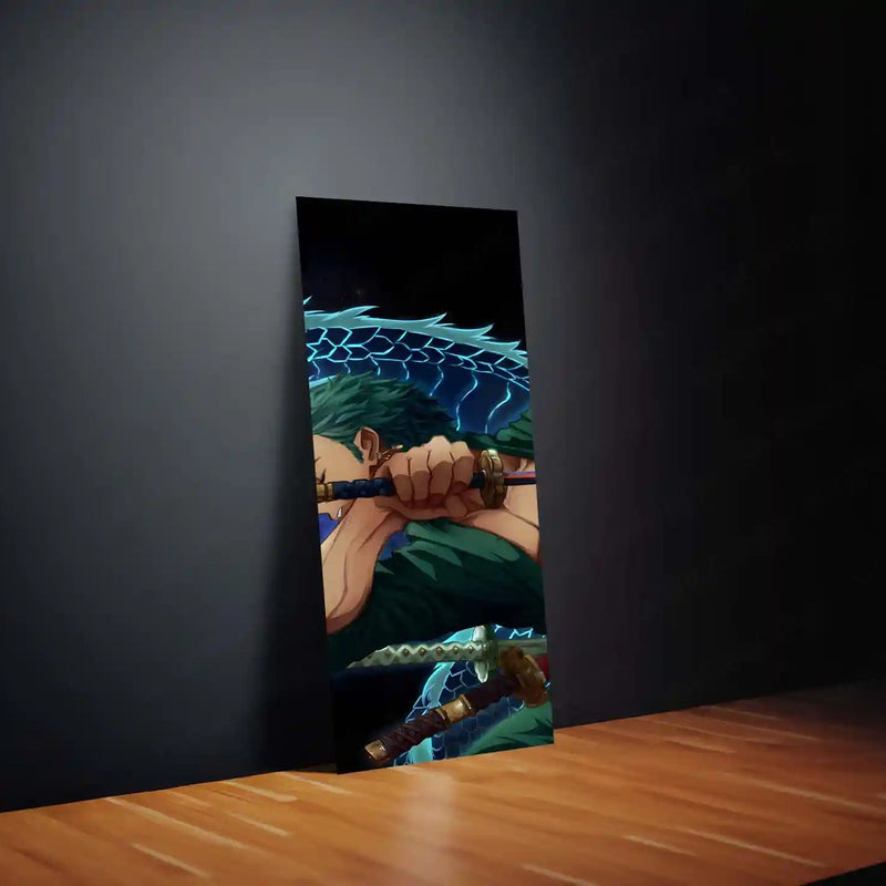 Tanjiro Metal Poster Set of 5 – Split Wall Art | Demon Slayer Water Breathing Edition | Anime Metal Frame Collection