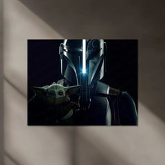 The Mandalorian Neon LED Metal Poster - TURTLEWINGS