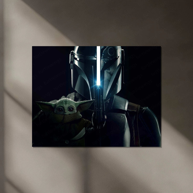 The Mandalorian Neon LED Metal Poster - TURTLEWINGS