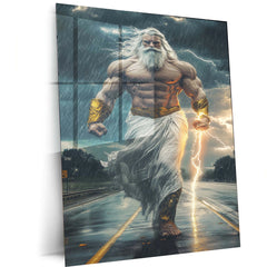 Zeus Metal Poster | Greek God of Thunder Wall Art | Mythology-Inspired Decor - TURTLEWINGS