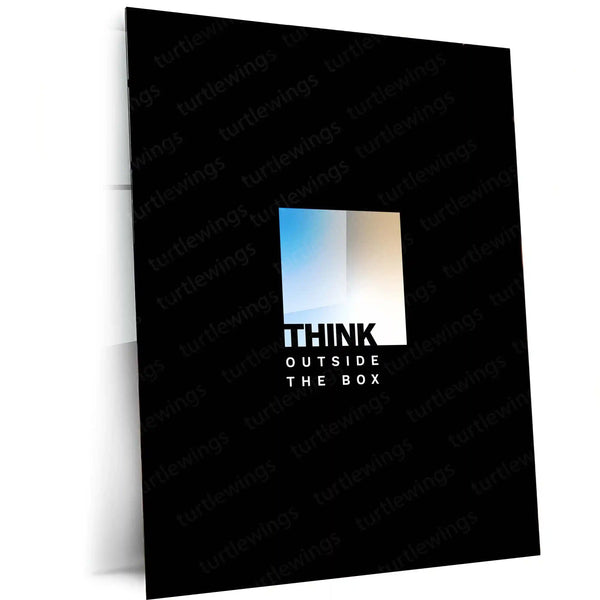 Think Outside the Box Metal Frame – Creative Mindset Poster Art | Motivational Wall Decor for Office, Studio & Study Spaces - TURTLEWINGS