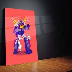 Abstract Metal Poster | Transformer Art Metal Poster | Futuristic Cyberpunk Wall Decor - TURTLEWINGS