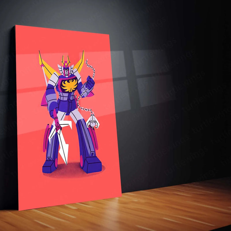 Abstract Metal Poster | Transformer Art Metal Poster | Futuristic Cyberpunk Wall Decor - TURTLEWINGS