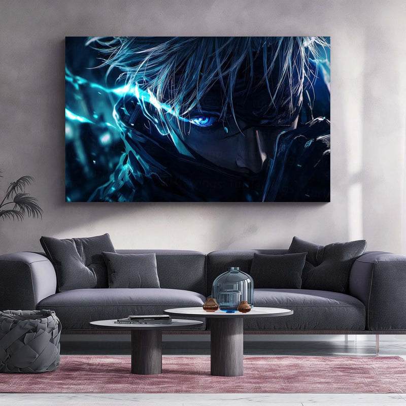 Anime Metal Poster | Satoru Gojo Metal Poster | Jujutsu Kaisen Anime Frame | Stylish Duo Wall Art 01 - TURTLEWINGS