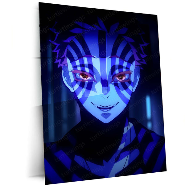 Akaza Metal Frame – Demon Slayer Upper Moon Poster | Intense Villain Wall Art | Stylish Anime Decor for Otaku Collectors - TURTLEWINGS