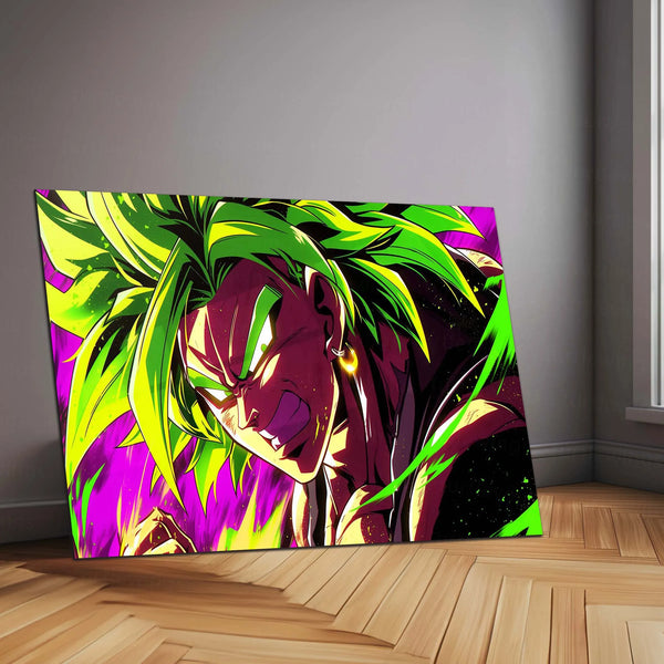 Anime Metal Poster | Broly Green Hair Metal Poster | Dragon Ball Super Wall Art | Legendary Saiyan Rage Decor - TURTLEWINGS