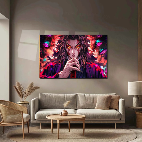 Anime Metal Poster | Kokushibo Metal Poster | Demon Slayer Upper Moon Wall Art | Dark Anime Villain Decor - TURTLEWINGS
