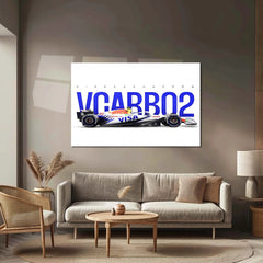 Visa Cash App RB – VCARB 02 Metal Frame | 2024 Formula 1 Car Wall Art - TURTLEWINGS