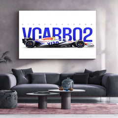 Visa Cash App RB – VCARB 02 Metal Frame | 2024 Formula 1 Car Wall Art - TURTLEWINGS