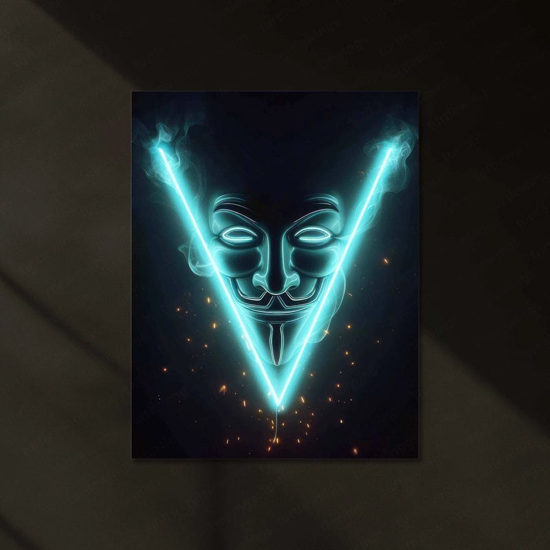 Joker Mask Neon LED Metal Poster - TURTLEWINGS