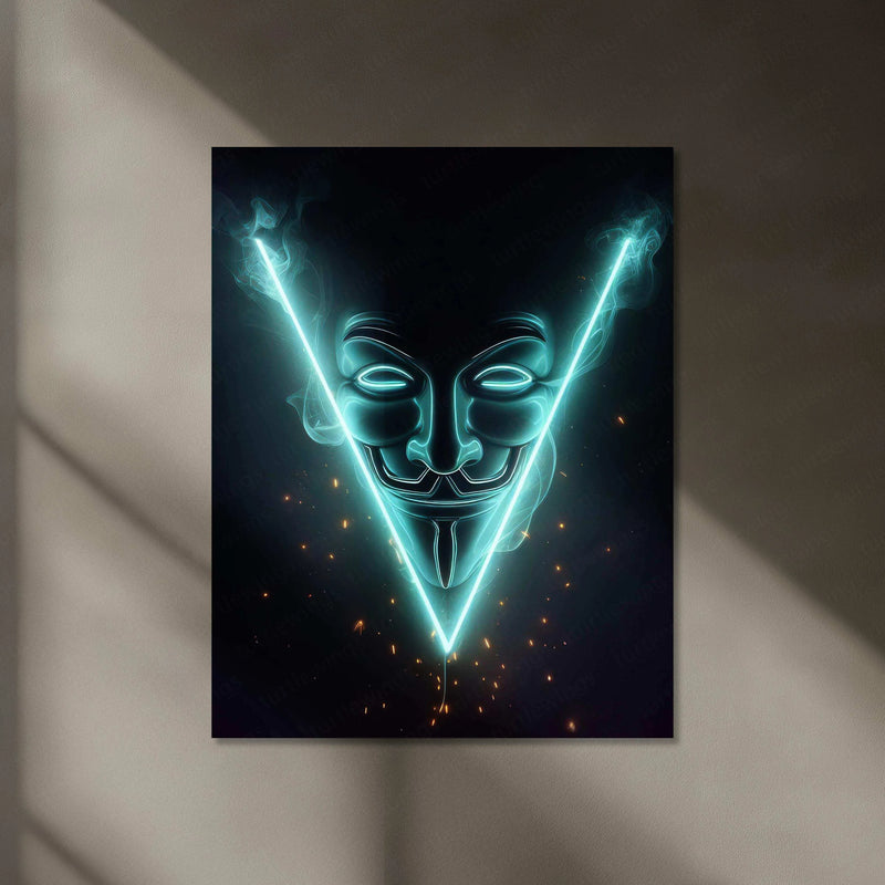 Joker Mask Neon LED Metal Poster - TURTLEWINGS