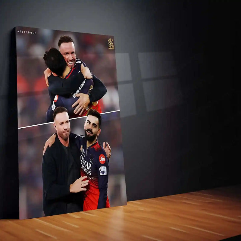 Cricket Metal Poster |🔥 Virat Kohli & AB de Villiers RCB IPL 2025 Victory Metal Poster | Brotherhood of Champions Wall Art 02 - TURTLEWINGS