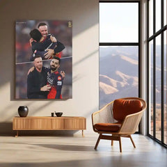 Cricket Metal Poster |🔥 Virat Kohli & AB de Villiers RCB IPL 2025 Victory Metal Poster | Brotherhood of Champions Wall Art 02 - TURTLEWINGS