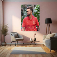 Sport Metal Poster | Virat Kohli Metal Poster | Cricket Legend Wall Art | Inspirational Sports Decor - TURTLEWINGS