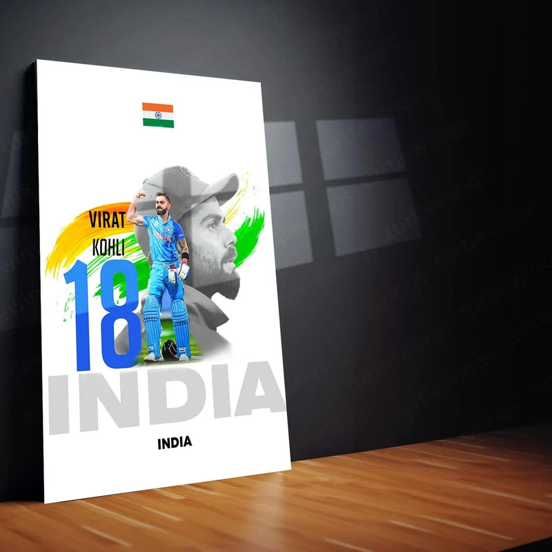 Virat Kohli Metal Poster – Iconic Cricket Legend Wall Art - TURTLEWINGS