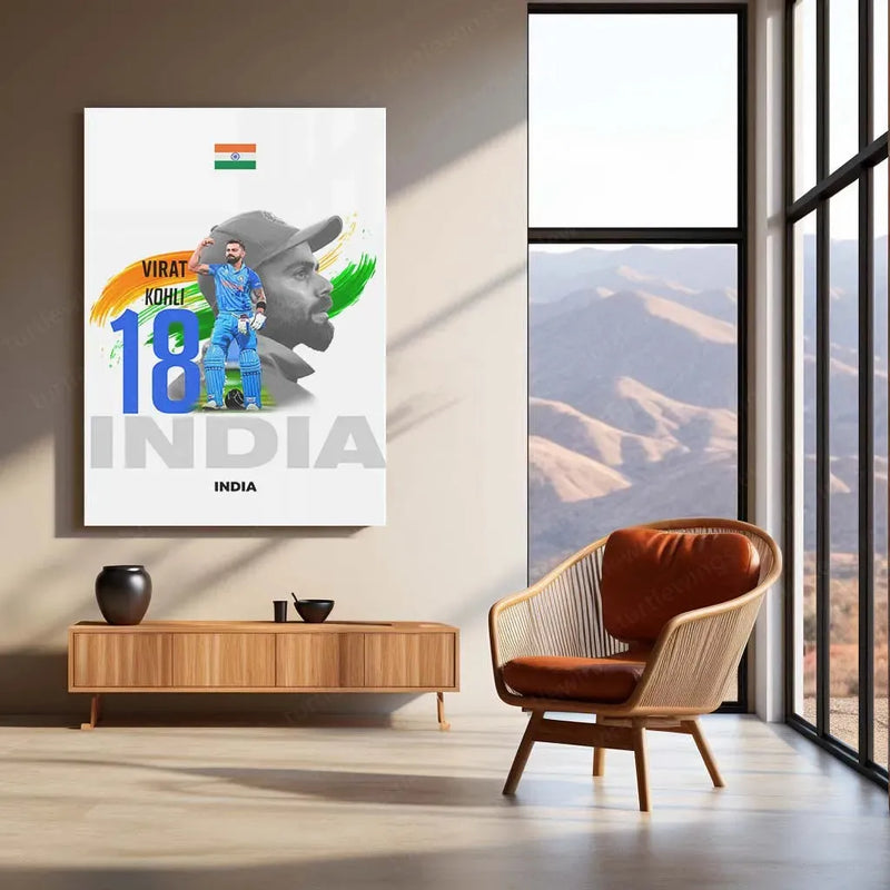 Virat Kohli Metal Poster – Iconic Cricket Legend Wall Art - TURTLEWINGS