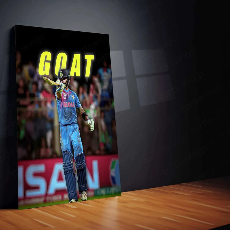 Virat Kohli GOAT Metal Poster – The King of Cricket Wall Art - TURTLEWINGS