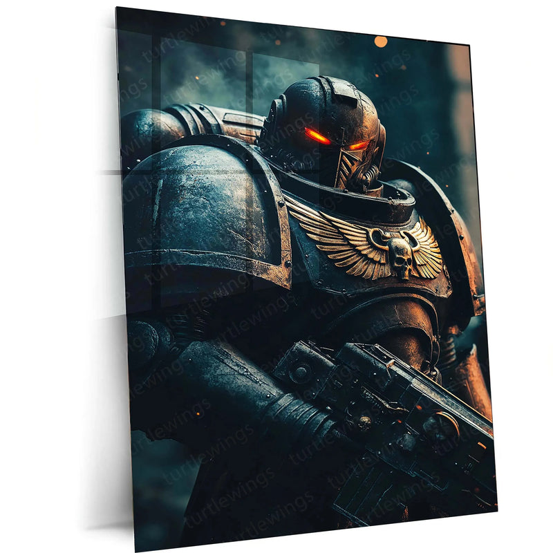 Warhammer Metal Poster | Epic Sci-Fi Fantasy Warrior Wall Art - TURTLEWINGS