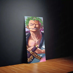 Roronoa Zoro Metal Poster Set of 5 – Split Wall Art | One Piece Swordsman Edition | Anime Metal Frame Collection