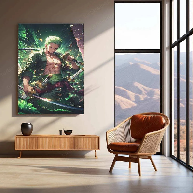 Zoro Metal Poster – One Piece | Fearless Swordsman Wall Art 2 - TURTLEWINGS