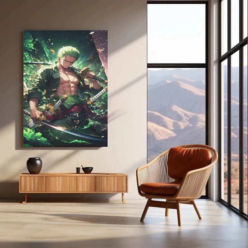 Zoro Metal Poster – One Piece | Fearless Swordsman Wall Art 2 - TURTLEWINGS