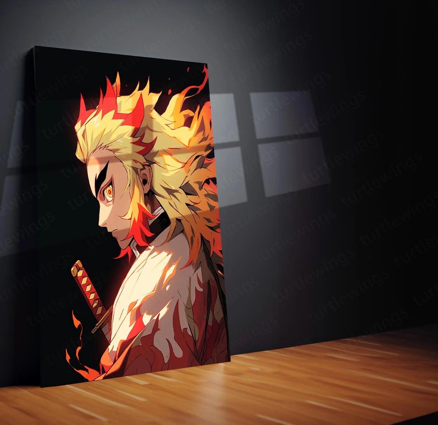 Kyojuro Rengoku: The Flame Hashira Metal Poster - TURTLEWINGS 