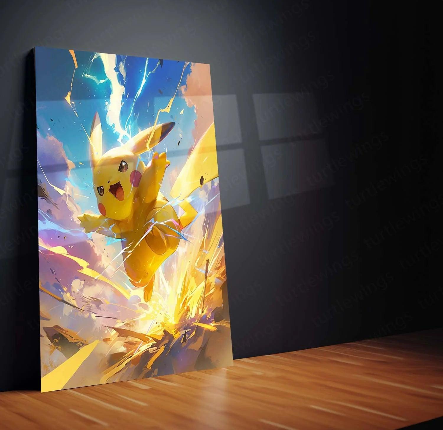 Pikachu: The Electric Mouse Pokémon Metal Poster - TURTLEWINGS 