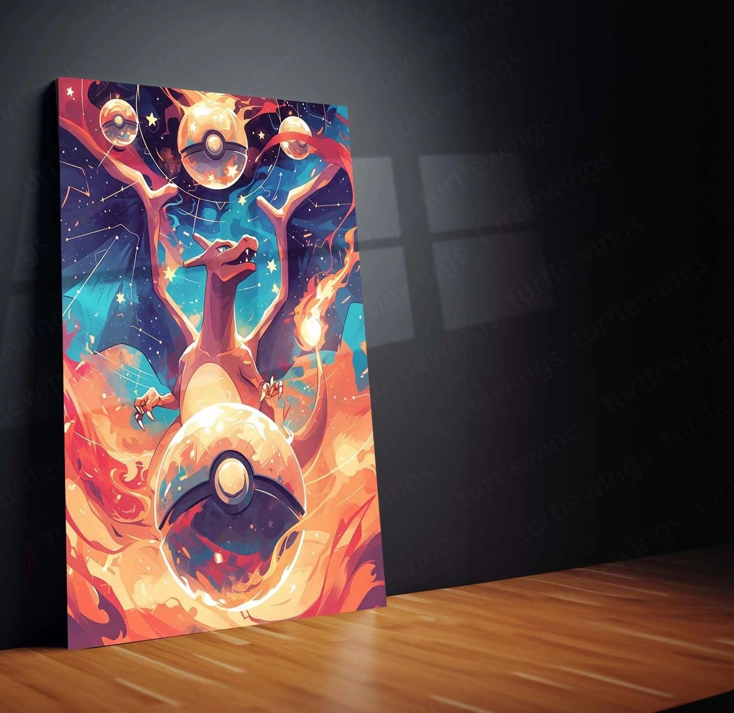 Charizard: The Legendary Fire-Type Metal Poster - TURTLEWINGS 