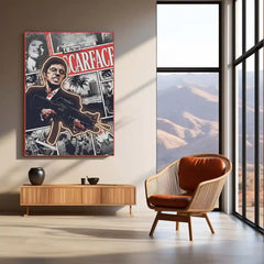 Scarface Neon LED Frame | Tony Montana Wall Art Classic Movie Inspired LED Frame by TurtleWings - TURTLEWINGS 