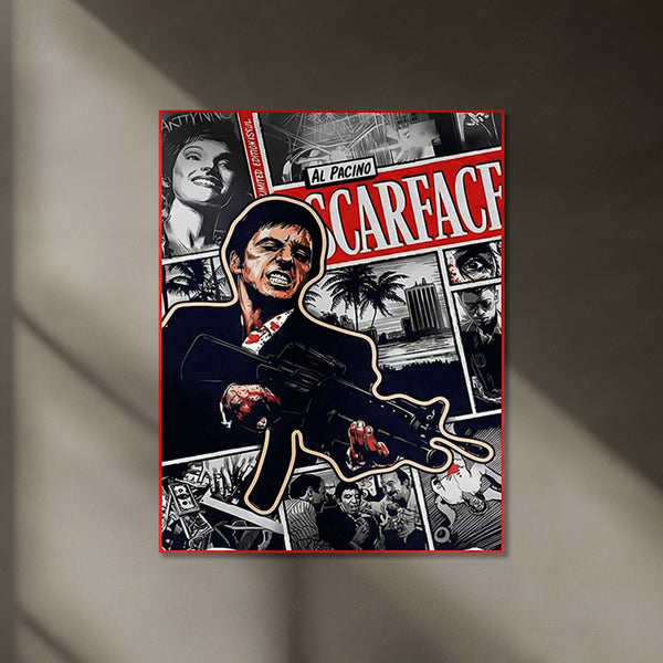 Scarface Neon LED Frame | Tony Montana Wall Art  Classic Movie Inspired LED Frame by TurtleWings