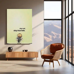 Quote Metal Poster | Stay Real, Stay True Twin Quote Metal Frame Wall Art - TURTLEWINGS 