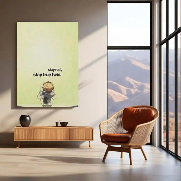 Quote Metal Poster | Stay Real, Stay True Twin Quote Metal Frame Wall Art - TURTLEWINGS 