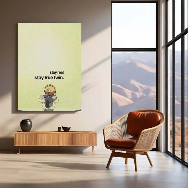 Quote Metal Poster | Stay Real, Stay True Twin Quote Metal Frame Wall Art - TURTLEWINGS 
