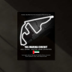 LED | 🏁 Yas Marina Circuit Neon LED Metal Poster – Glowing Abu Dhabi F1 Track Wall Art - TURTLEWINGS 