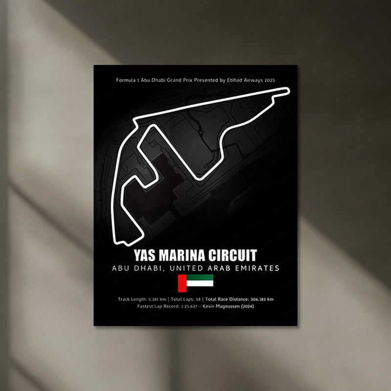 LED | 🏁 Yas Marina Circuit Neon LED Metal Poster – Glowing Abu Dhabi F1 Track Wall Art - TURTLEWINGS 
