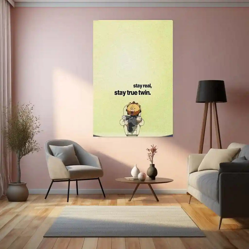Quote Metal Poster | Stay Real, Stay True Twin Quote Metal Frame Wall Art - TURTLEWINGS 
