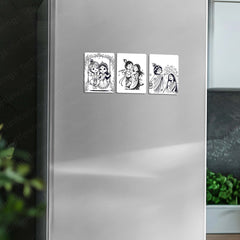🌸 Radha-Krishna – Set of 3 Fridge Magnets