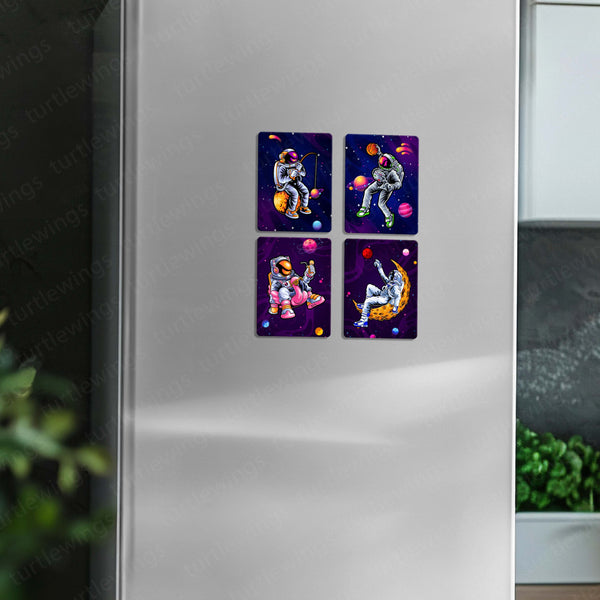 Fridge Magnets | Astronaut Space Design Fridge Magnets Set of 4 ( 60 x 80 mm)