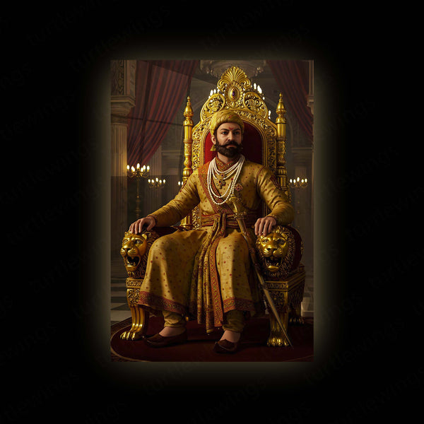 Chhatrapati Shivaji Maharaj Metal Frame | Warrior King Wall Art | Metal Frame 13