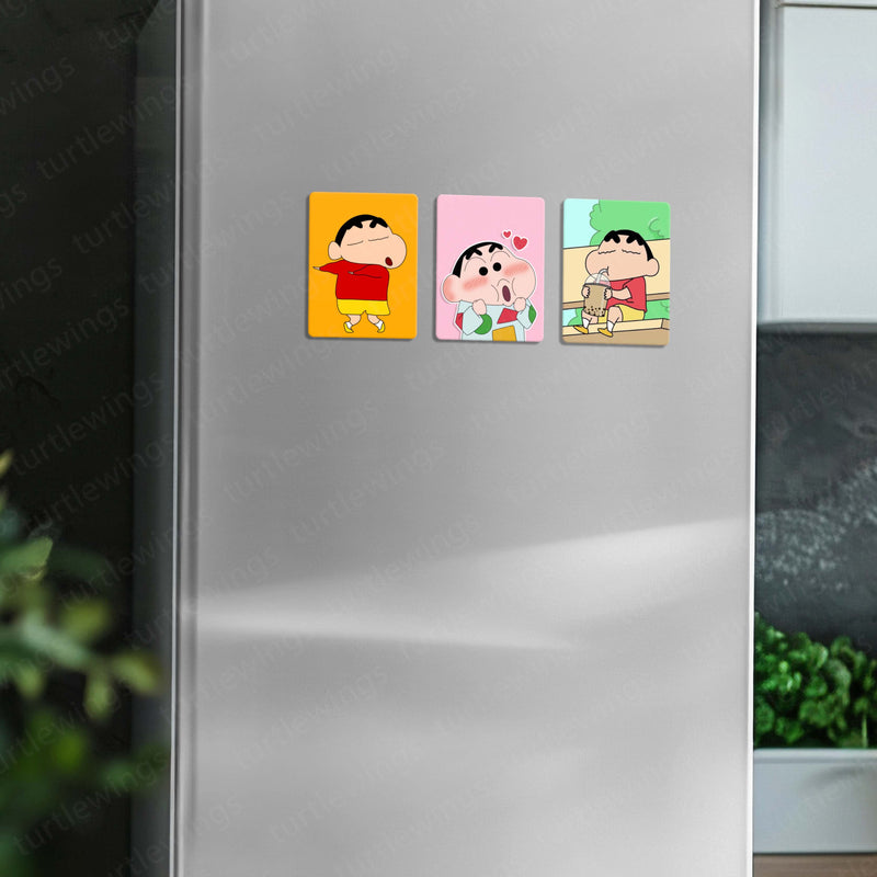 Fridge Magnets |Shinchan Fridge Magnet Set – Set of 3& 8 Funny & Cute Metal Magnets (60x80mm)