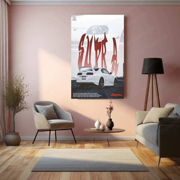 Toyota Supra – Iconic Sports Car Metal Poster - TURTLEWINGS 
